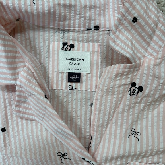 American Eagle Outfitters Pink Striped Pajama Top- Disney - Picture 3 of 3